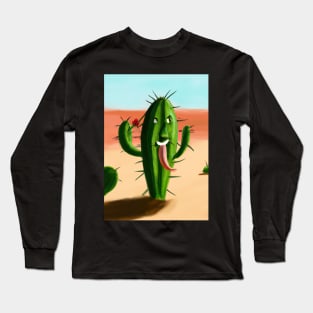 Laughing cactus in the desert Long Sleeve T-Shirt